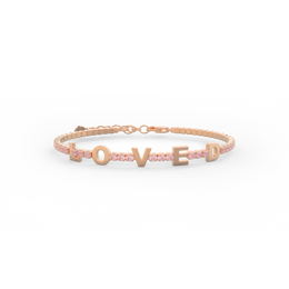Morganite Birthstone Tennis Bracelet 18K Rose Gold SB001A