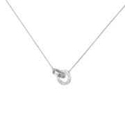 Rhodium Plated Silver Infinite Linked Circle Necklace