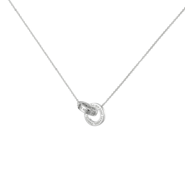 Rhodium Plated Silver Infinite Linked Circle Necklace