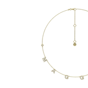 Classic Yellow Gold Plated Silver Spaced Letter Necklace SS25N004C
