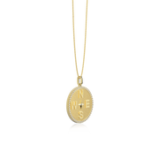 18k Yellow Gold Plated Personal Story Medallion Necklace – Lucky Symbol & Engravable AW24N001G