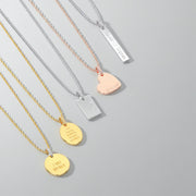 18K Yellow Gold Plated Silver Oval Engravable Necklace SS25N001O