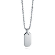 Italgem Junior Stainless Steel Small Brushed Dog Tag Polished Edge 20