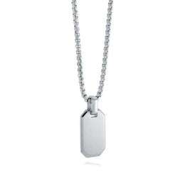 Italgem Junior Stainless Steel Small Brushed Dog Tag Polished Edge 20