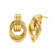 Casablanca Brass Yellow Gold Plated Interlocking Stud Earrings