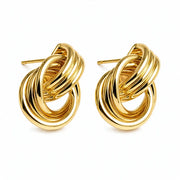Casablanca Brass Yellow Gold Plated Interlocking Stud Earrings