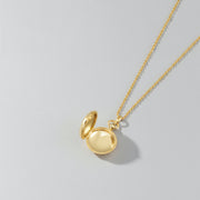 18K Yellow Gold Plated Luna Halo Whisper Locket SN006G