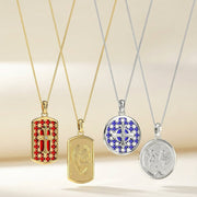Customizable Sterling Silver or Yellow Gold Plated Icon Necklace SN018C
