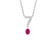 Customizable Yellow Gold Plated CZ Number Birthstone Necklace