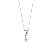 Custom Sterling Silver Number Birthstone Necklace