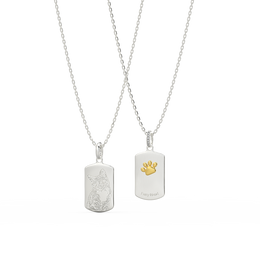 Double-Sided Custom Paw Squircle Necklace AW24N005S