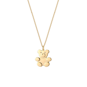 Yellow Gold Plated Teddy Bear Family Necklace SN034G
