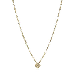 Italgem Veloria Mini Stainless Steel Yellow Gold Plated 9MM Lucky Clover 2.2MM Oval Link 14+2