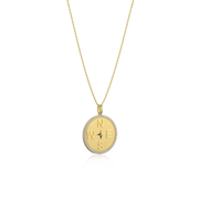 18k Yellow Gold Plated Personal Story Medallion Necklace – Lucky Symbol & Engravable AW24N001G