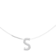 Sterling Silver Rhodium Plated Initial Necklace AW24N006R