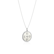 Sterling Silver Rhodium Plated Personal Story Medallion Necklace – Lucky Symbol & Engravable AW24N001R