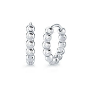 Italgem Veloria Mini Stainless Steel 11MM Beaded Kid's Hoop Earrings