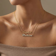 18k Yellow Gold Plated Luxe Name Necklace SN020G