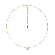 Customizable Classic Yellow Gold Plated Silver Spaced Letter Necklace SS25N004C