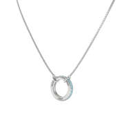 Circle of Love-March Birthstone Family Engraving Necklace SN040