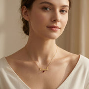 18k Yellow Gold Plated Heart Birthstone Name Necklace SN001G