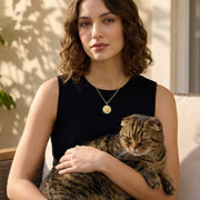 18K Yellow Gold Plated Round MemoraCarve Necklace