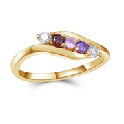 Curve Family Ring (3-5 Birthstones, Available in Sterling Silver, White Gold or Yellow Gold)