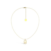 18k Yellow Gold Plated Silver Pearl Initial Zodiac & Initial Gemstone Pendant Necklace – Octagon AW24N004G