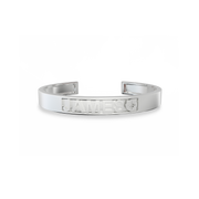 Rhodium Plated Silver CharmMark ModuType Cuff SS25B001R