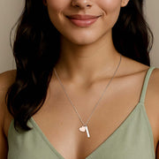 18K Rose Gold Plated Heart Engravable Necklace SP003