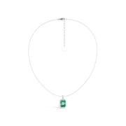 Rhodium Plated Silver Malachite Zodiac & Initial Necklace – Octagon AW24N004R