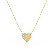 18k Yellow Gold Plated Heart Initial Necklace AW24N008A