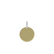 Yellow Gold Plated Round Engravable Pendant SP003
