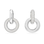 Swarovski Dextera Interlocking Silver Tone Hoop Earrings
