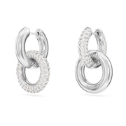 Swarovski Dextera Interlocking Silver Tone Hoop Earrings