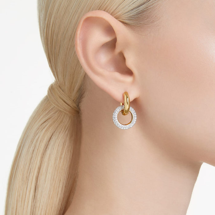 Swarovski Dextera Interlocking Gold Tone Hoop Earrings