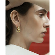 Casablanca Brass Yellow Gold Plated Interlocking Stud Earrings
