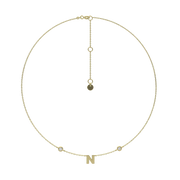 Customizable Classic Yellow Gold Plated Silver Spaced Letter Necklace SS25N004C