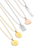 Rhodium Plated Silver Rectangle Engravable Necklace SP003