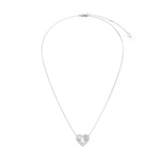 Rhodium Plated Silver Heart Initial Necklace AW24N008B