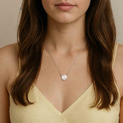 Customizable Yellow Gold Plated Silver Pearl Zodiac Necklace SS25N002G