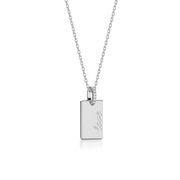 Rhodium Plated Silver Rectangle Engravable Necklace SP003