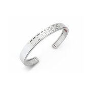 Rhodium Plated Silver CharmMark ModuType Cuff SS25B001R