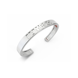 Rhodium Plated Silver CharmMark ModuType Cuff SS25B001R