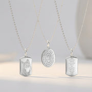 Double-Sided Sterling Silver Custom Paw Oval Necklace AW24N005O