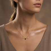 18k Yellow Gold Plated Heart Birthstone Name Necklace SN001G