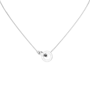 Rhodium Plated Silver Infinite Linked Circle Necklace