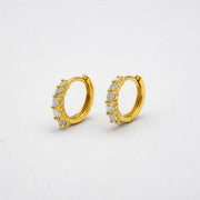 Casablanca 12MM Yellow Gold Plated Vermeil 0.50ctw Lab Grown Diamond Huggie Hoop Earrings