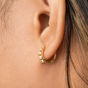 Casablanca 12MM Yellow Gold Plated Vermeil 0.50ctw Lab Grown Diamond Huggie Hoop Earrings