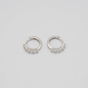 Casablanca 12MM Rhodium Plated Sterling Silver 0.50ctw Lab Grown Diamond Huggie Hoop Earrings